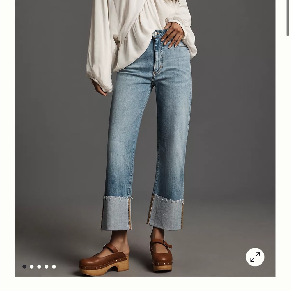Pilcro Cuffed Blue Denim Jeans Anthropologie